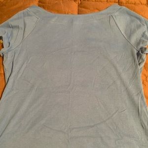 Blue short sleeve boatneck shirt
